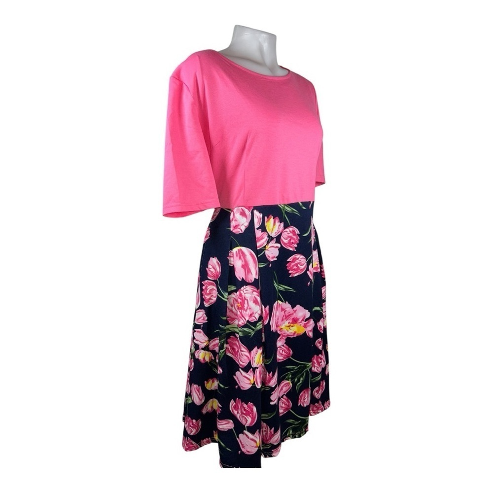 oxiuly Summer Dresses for Women Floral A-Line Skirt Pink and Black XL like new! - Picture 4 of 13